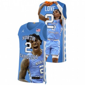 Caleb Love #2 Blue North Carolina Tar Heels Fashion Edition 2022 March Madness Highlights Jersey