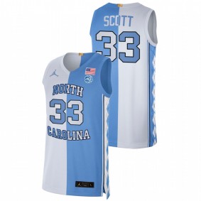 Charlie Scott North Carolina Tar Heels 2021 Blue White Split Edition Special Jersey