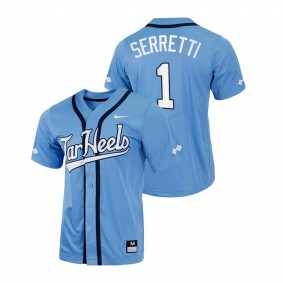 Danny Serretti North Carolina Tar Heels #1 College Baseball Men Blue Jersey