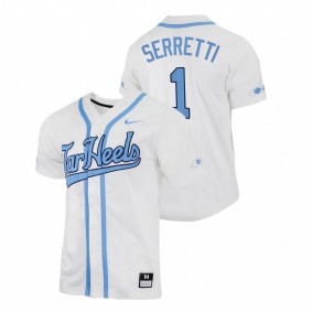 North Carolina Tar Heels #1 Danny Serretti College Baseball White Jersey Replica Men