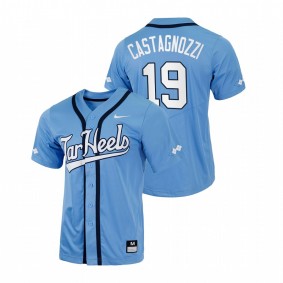 Johnny Castagnozzi North Carolina Tar Heels #19 College Baseball Men Blue Jersey