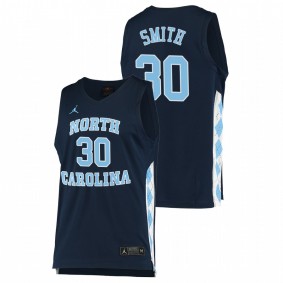 K.J. Smith North Carolina Tar Heels 2020-21 Navy College Basketball Alternate Jersey