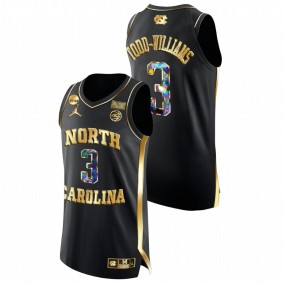 North Carolina Tar Heels Kennedy Todd-Williams Black 2022 NCAA March Madness Golden Diamond Edition Men Jersey