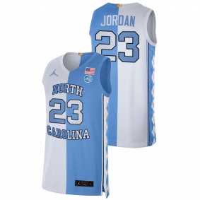 Michael Jordan North Carolina Tar Heels 2021 Blue White Split Edition Special Jersey