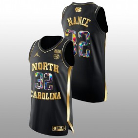 North Carolina Tar Heels Pete Nance 2022 Black Golden Diamond College Basketball Men Jersey