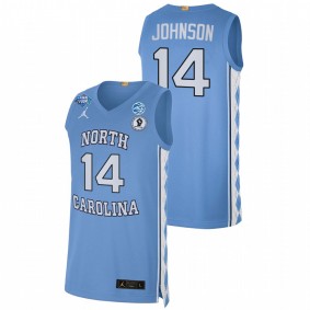 North Carolina Tar Heels Puff Johnson Blue 2022 March Madness Final Four Basketball Men Jersey