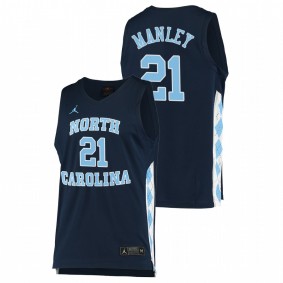 Sterling Manley North Carolina Tar Heels 2020-21 Navy College Basketball Alternate Jersey