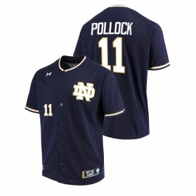 Notre Dame Fighting Irish #11 A.J. Pollock College Baseball Navy Jersey Men