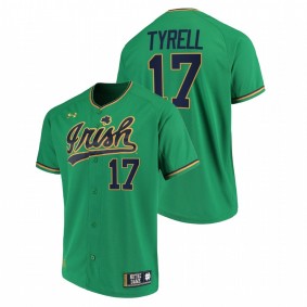 Aidan Tyrell Notre Dame Fighting Irish #17 College Baseball Men Green Jersey Replica