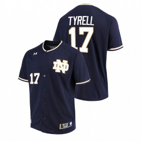 Notre Dame Fighting Irish #17 Aidan Tyrell College Baseball Navy Jersey Men