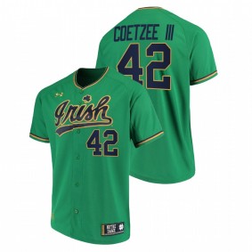 Brooks Coetzee III Notre Dame Fighting Irish #42 College Baseball Men Green Jersey Replica