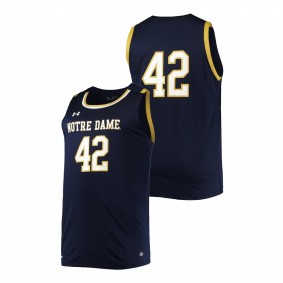 Men Notre Dame Fighting Irish #42 Navy College Basketball Jersey