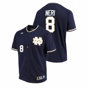 Notre Dame Fighting Irish #8 Danny Neri College Baseball Navy Jersey Men