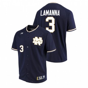 Notre Dame Fighting Irish #3 David LaManna College Baseball Navy Jersey Men