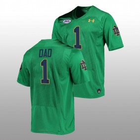 2022 Fathers Day Gift Notre Dame Fighting Irish Greatest Dad Green Men Jersey #1