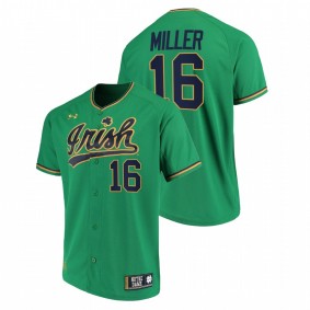 Jared Miller Notre Dame Fighting Irish #16 College Baseball Men Green Jersey Replica