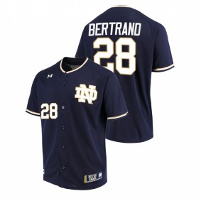 Notre Dame Fighting Irish #28 John M Bertrand College Baseball Navy Jersey Men