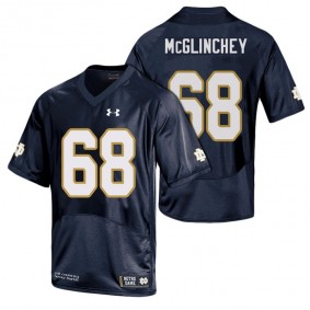 Men Notre Dame Fighting Irish #68 Mike McGlinchey Navy Blue Premier Six of the Best Duo Tandems Jersey