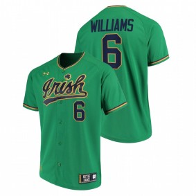 TJ Williams Notre Dame Fighting Irish #6 College Baseball Men Green Jersey Replica