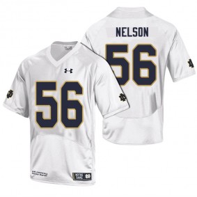 Men Notre Dame Fighting Irish #56 Quenton Nelson White Premier Six of the Best Duo Tandems Jersey