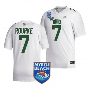 Men's Kurtis Rourke Ohio Bobcats 2023 Myrtle Beach Bowl White #7 Jersey