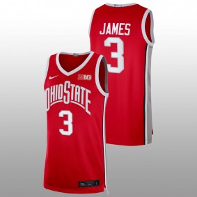 Bronny James #3 Red Ohio State Buckeyes 2022-23 College Basketball Jersey