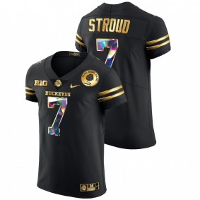 C.J. Stroud Ohio State Buckeyes 2022 Rose Bowl Black Golden Diamond Edition #7 Jersey