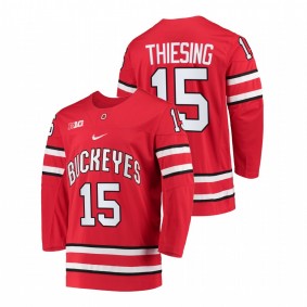 Ohio State Buckeyes Cam Thiesing #15 Red College Hockey Jersey