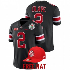 Chris Olave Ohio State Buckeyes 2022 Rose Bowl Black Free Hat #2 Jersey