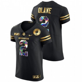 Chris Olave Ohio State Buckeyes 2022 Rose Bowl Black Golden Diamond Edition #2 Jersey