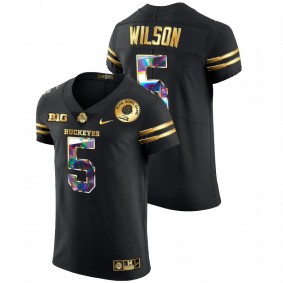 Garrett Wilson Ohio State Buckeyes 2022 Rose Bowl Black Golden Diamond Edition #5 Jersey