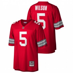 Men Ohio State Buckeyes Garrett Wilson #5 Scarlet Black Throwback Game Jersey