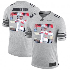 Men Ohio State Buckeyes Cameron Johnston #95 Gray Football Player Pictorital Gridiron Fashion Limited Jersey