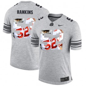 Men Ohio State Buckeyes Johnathan Hankins #52 Gray Football Player Pictorital Gridiron Fashion Limited Jersey