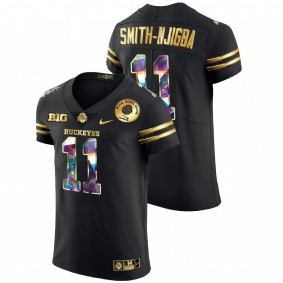 Jaxon Smith-Njigba Ohio State Buckeyes 2022 Rose Bowl Black Golden Diamond Edition #11 Jersey