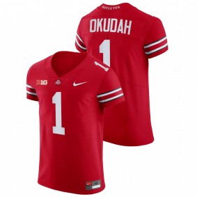 Jeff Okudah Ohio State Buckeyes All Scarlet College Football NFL Elite Jersey