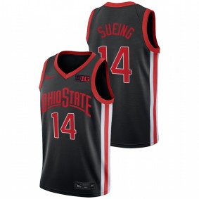 Justice Sueing Ohio State Buckeyes 2021 Anthracite Alternate Throwback 90s Jersey