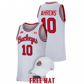 Justin Ahrens #10 Ahrens Ohio State Buckeyes 2021-22 Retro College Basketball Jersey