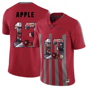 Men Ohio State Buckeyes Eli Apple #13 Red Player Pictorital Fashion Football Jersey