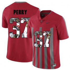 Men Ohio State Buckeyes Joshua Perry #37 Red Player Pictorital Fashion Football Jersey