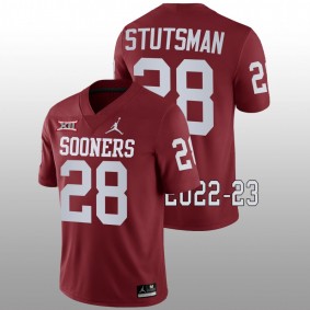 Danny Stutsman Oklahoma Sooners College Football 2022-23 Crimson Game #28 Jersey