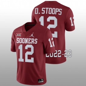 Drake Stoops Oklahoma Sooners College Football 2022-23 Crimson Game #12 Jersey