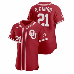 Men Oklahoma Sooners Josh O'Garro #21 Red Vapor Prime College Baseball Jersey