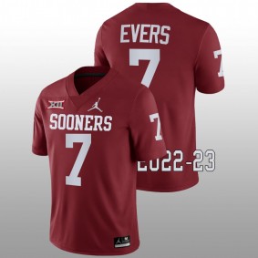 Nick Evers Oklahoma Sooners College Football 2022-23 Crimson Game #7 Jersey