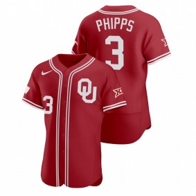 Men Oklahoma Sooners Trey Phipps #3 Red Vapor Prime College Baseball Jersey