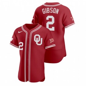 Men Oklahoma Sooners Umoja Gibson #2 Red Vapor Prime College Baseball Jersey