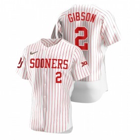 Men Oklahoma Sooners Umoja Gibson #2 White Vapor Prime College Baseball Jersey