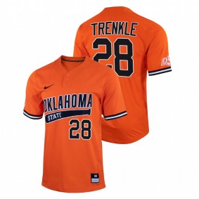 Oklahoma State Cowboys #28 Caeden Trenkle College Baseball Orange Jersey Two-Button Men