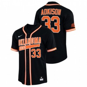 Chase Adkison Oklahoma State Cowboys #33 College Baseball Men Black Jersey