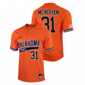 Oklahoma State Cowboys #31 David Mendham College Baseball Orange Jersey Two-Button Men